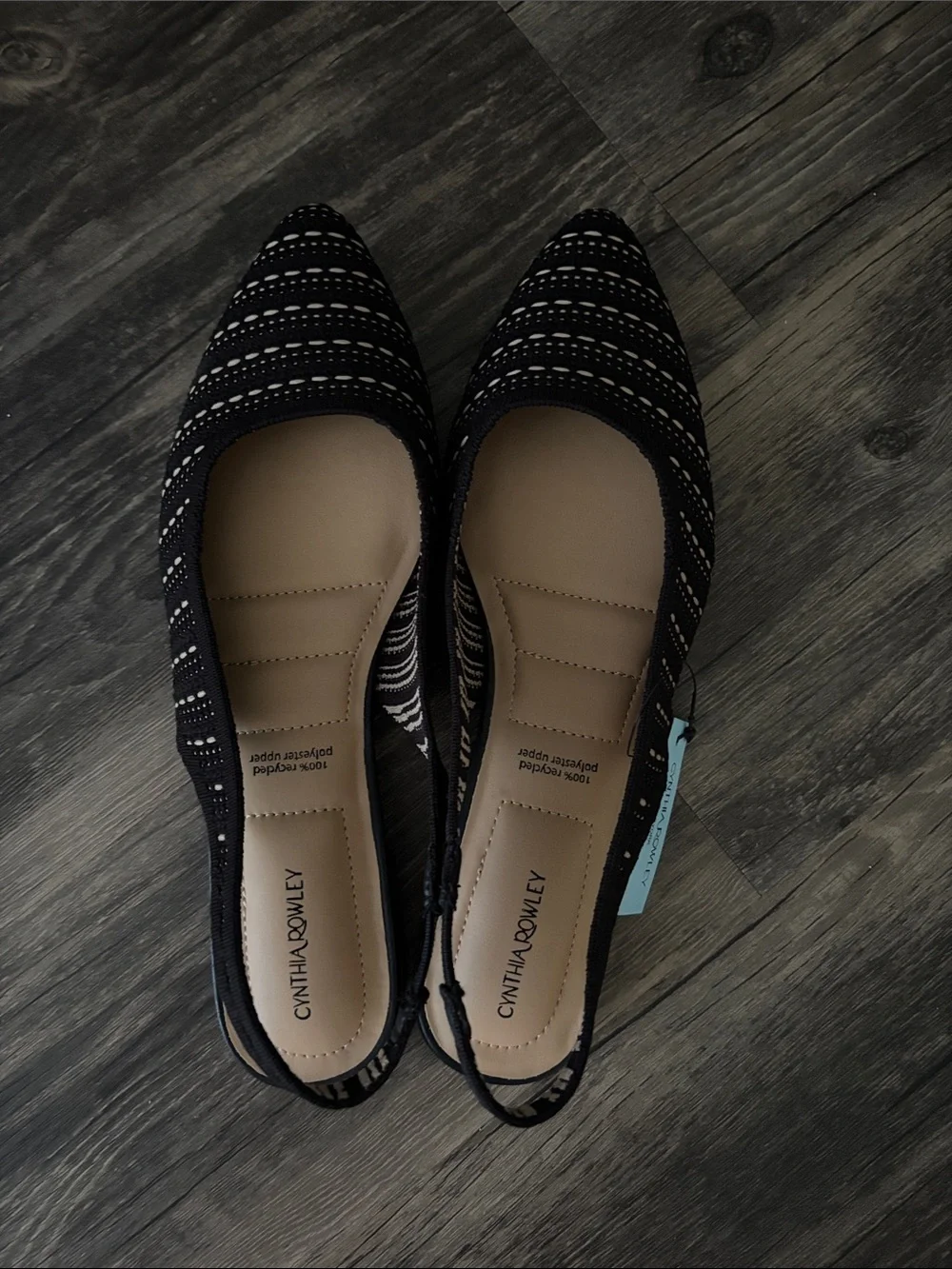Cynthia Rowley Amelia Slingback Flats Women's Size 9 Pointed Toe Shoes